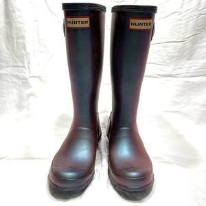 Hunter rain boots in Iridescent purple original big kids gloss rain boots
